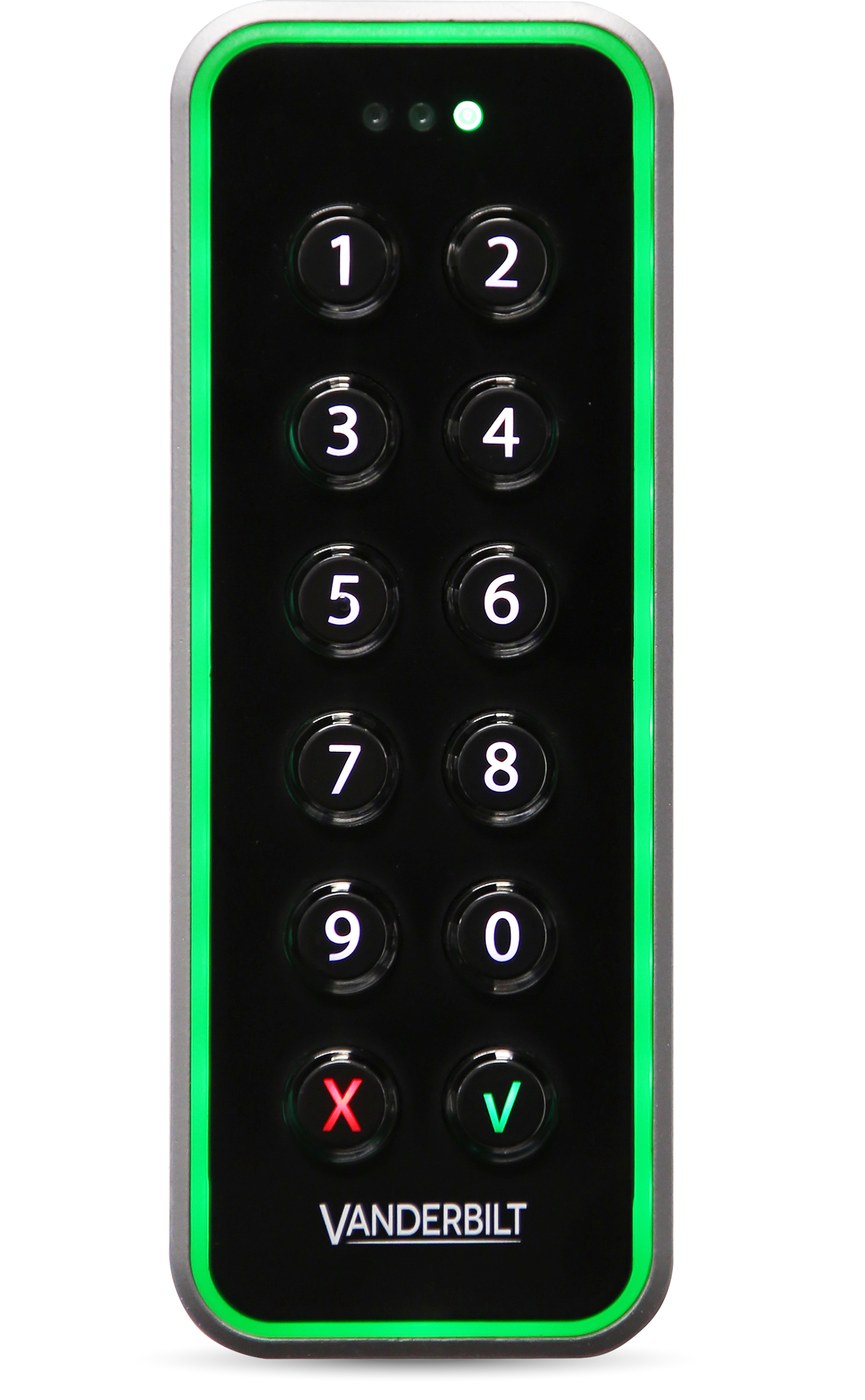 Vanderbilt VR50M-MF -lukija, kortti ja PIN